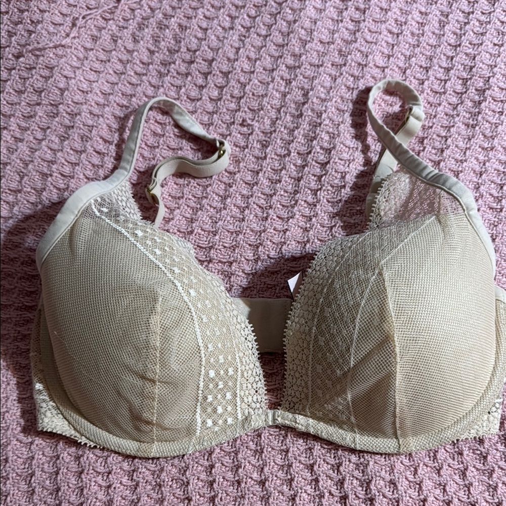 VS Very Sexy Plunge Lace Beige Bra 34D